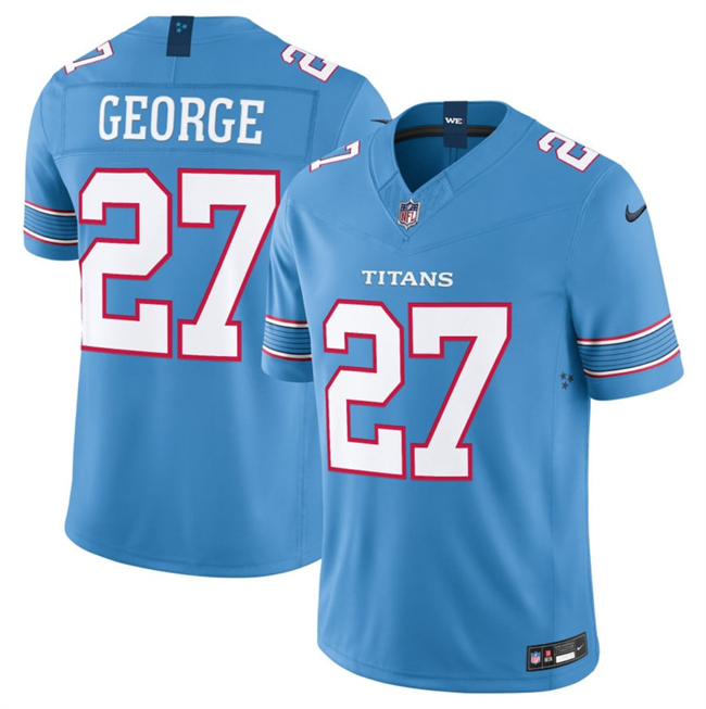 Men's Light Blue Tennessee Titans #27 Eddie George 2026 F.U.S.E. Vapor Limited Stitched Football Jersey